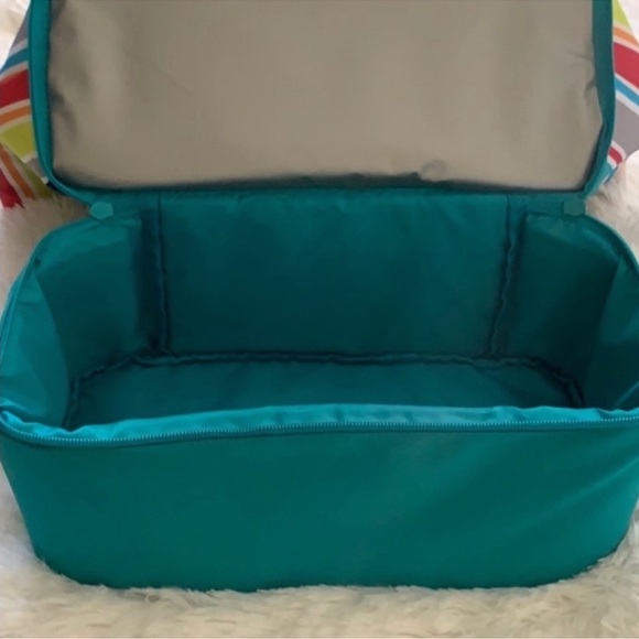 DISNEY MULTICOLOR STRIPED MICKEY MOUSE INSULATED COOLER TOTE BAG - Picture 3 of 9